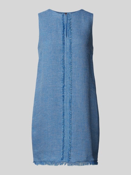 Stefanel Minikleid mit Leinen-Anteil Hellblau Melange 2