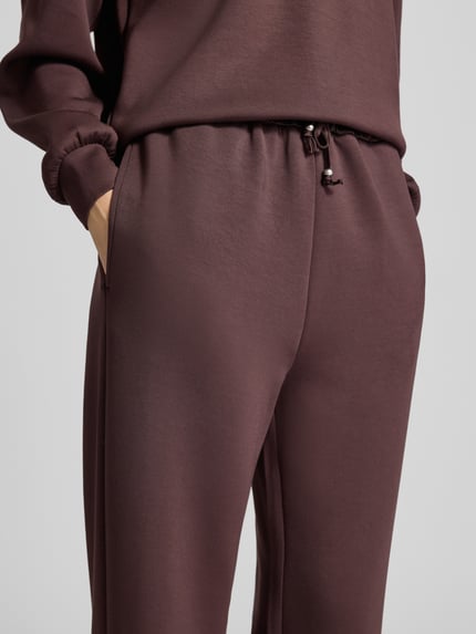 Scotch & Soda Sweatbroek met elastische band Chocoladebruin - 3