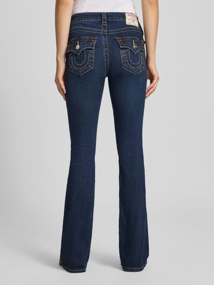 TRUE RELIGION Bootcut Jeans aus Baumwoll-Mix Modell 'BECCA' Dunkelblau 5