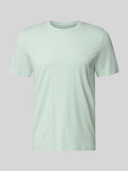 Produktfoto, Regular Fit T-Shirt aus reiner Baumwolle von s.Oliver RED LABEL in mintgrün, unifarben, kurzer Ärmel, Rundhals, Jerseystruktur