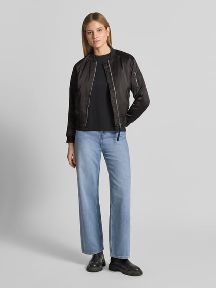 khujo regular fit bomberjack met opstaande kraag model 'Beth' Zwart - 1