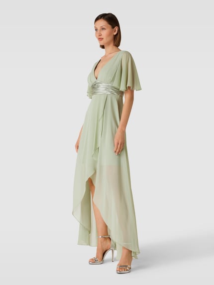 Jake*s Cocktail Abendkleid mit Satinpasse Lind Melange 1