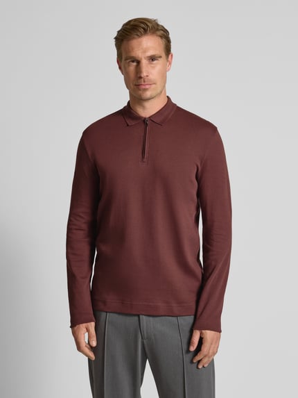 Christian Berg Men Slim fit poloshirt met ritssluiting Metallic rood - 4