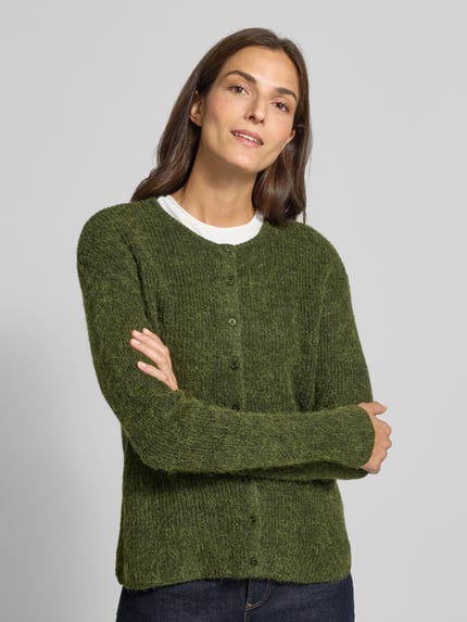 ICHI Strickjacke mit Rundhalsausschnitt Modell 'KAMARA' Khaki 3