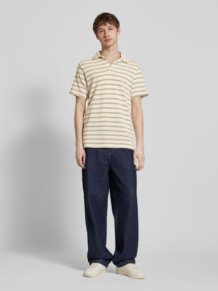ONLY & SONS Regular Fit Poloshirt mit Strukturmuster Modell 'IAN' Beige 1