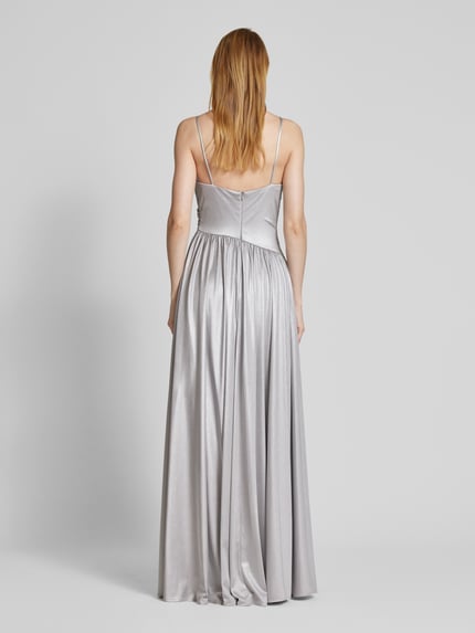 unique Abendkleid mit gelegten Falten Metallic Blue 5