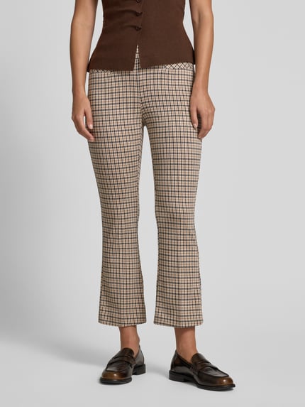 COMMA Flared Cut Hose mit Bügelfalten Beige 4
