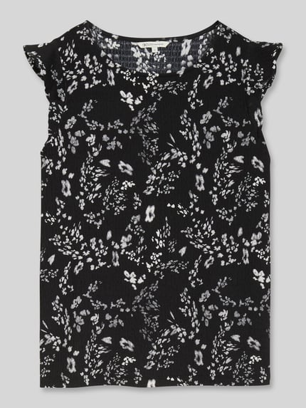 Tom Tailor Denim Loose Fit Top in Crinkle-Optik Black 2
