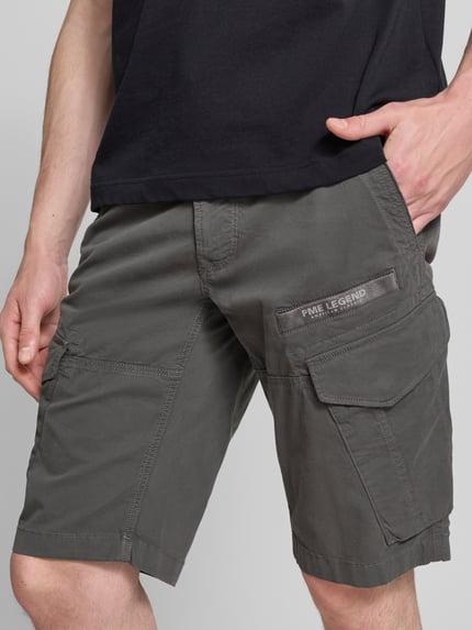PME Legend Tapered Fit Cargo Bermudas mit Pattentaschen Modell 'Nordrop' Anthrazit 3