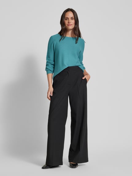 Christian Berg Woman Gebreide pullover met ronde hals Petrol - 1