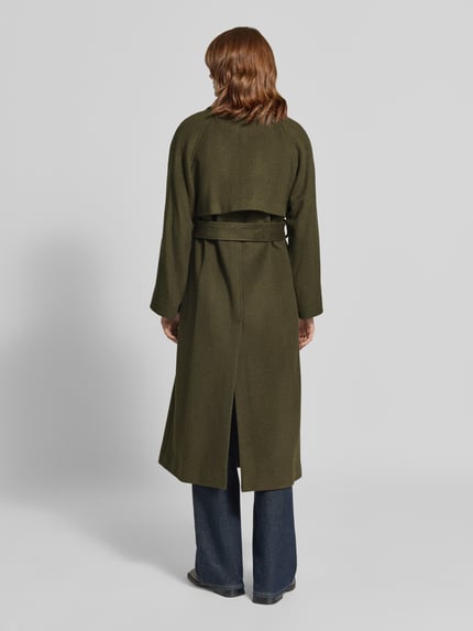 mbyM Mantel aus Woll-Mix mit Bindegürtel Modell 'Odonna' Khaki Melange 5