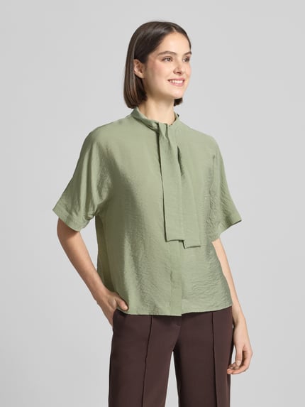 Marc O'Polo Relaxed Fit Schluppenbluse aus Viskose-Mix Hellgruen 4