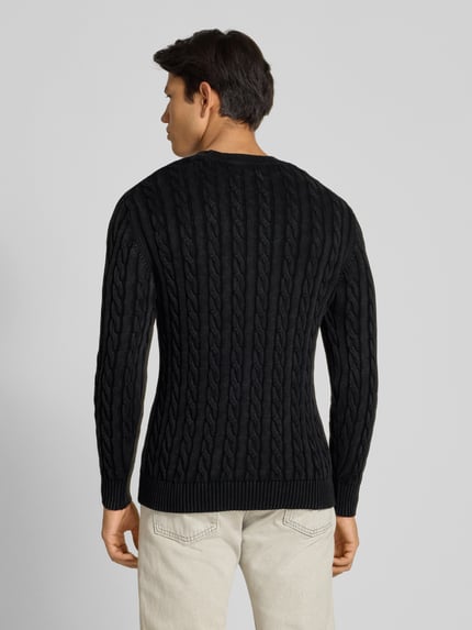 Replay Strickpullover mit gerippten Abschlüssen Black 5