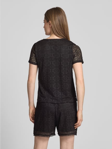 VERO MODA Regular Fit T-Shirt mit Ausbrenner-Effekt Modell 'MAYA' Black 5