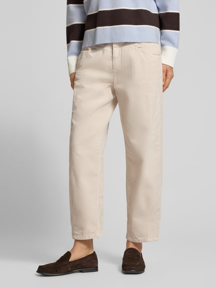 CAMBIO Spodnie sztruksowe o kroju tapered fit z mieszanka bawełny model 'ELIN' Écru 4