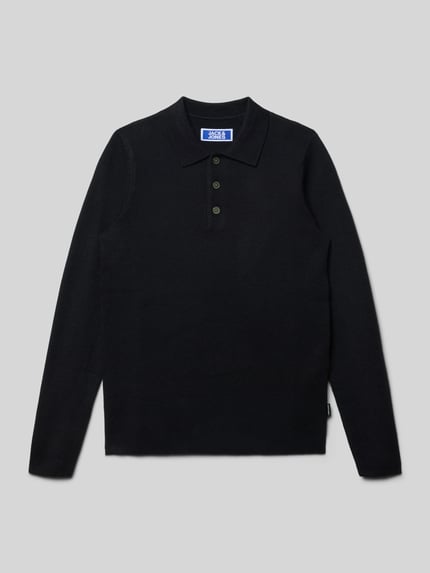 JACK & JONES Koszulka polo o kroju regular fit z efektem dzianiny model ‘Bradfort’ Czarny 1