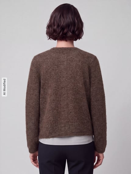 Selected Relaxed Fit Strickjacke aus Woll-Mix mit Alpaka-Anteil Modell 'LULU' Taupe 5