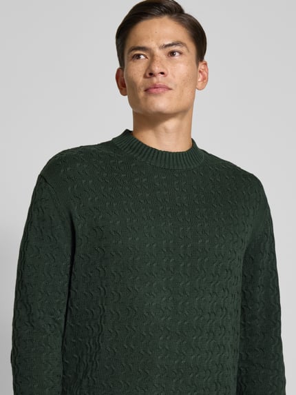 Selected Relaxed fit pullover van puur katoen, model 'PHILIP' Donkergroen - 3