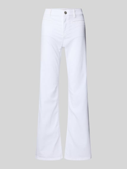 OPUS PANTS Flared Cut Jeans mit Eingrifftaschen Modell 'Melly fresh' Weiss 2