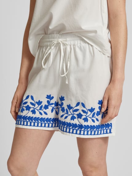 VERO MODA Shorts mit floralem Muster Modell 'VACATION' Weiss 3