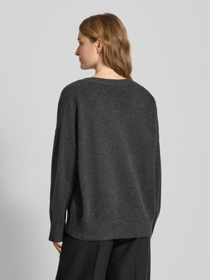 ONLY Regular Fit Strickpullover mit Woll-Anteil Modell 'MARI' Anthrazit Melange 5