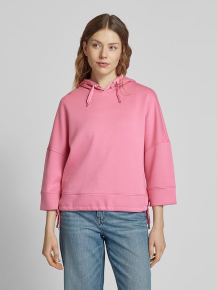 Tom Tailor Korte hoodie in scuba met3/4-mouwen Felroze - 4