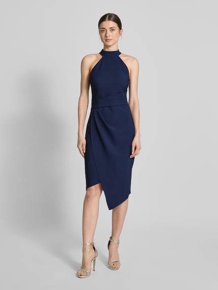 Lipsy Knielanges Cocktailkleid mit Neckholder Marine 4