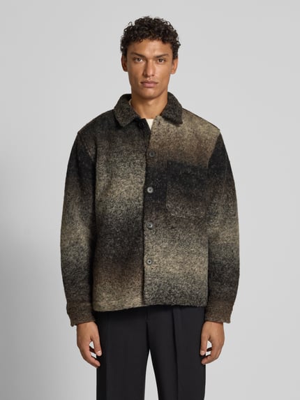 Jake*s Studio Men Relaxed Fit Hemdjacke mit Brusttasche Black 4