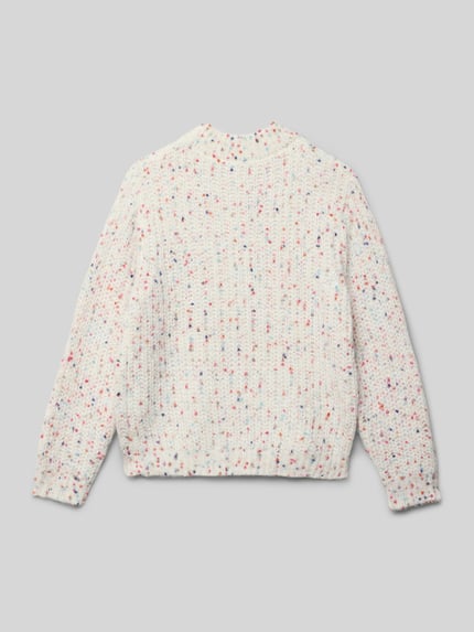 ONLY Sweter z dzianiny o kroju regular fit ze stójką model ‘GLUDI’ Złamany biały 3