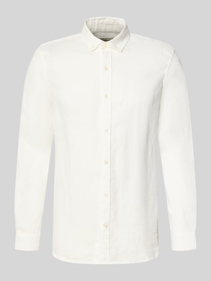 Regular Fit Leinenhemd mit Button-Down-Kragen Shop The Look MANNEQUINE