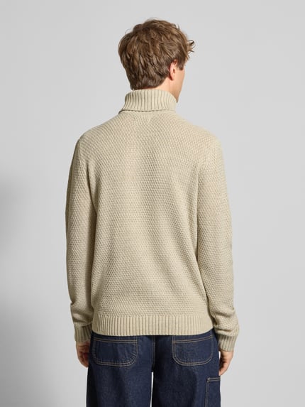 JACK & JONES Coltrui met kabelpatroon, model 'PAUL' Offwhite gemêleerd - 5