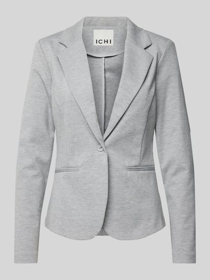 ICHI Slim fit blazer met paspelzakken, model 'KATE' Lichtgrijs gemêleerd - 2