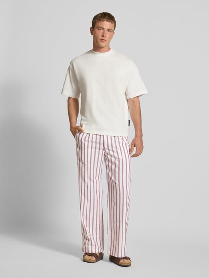 PROHIBITED Wide Leg Stoffhose mit Leinen-Anteil Rot 1