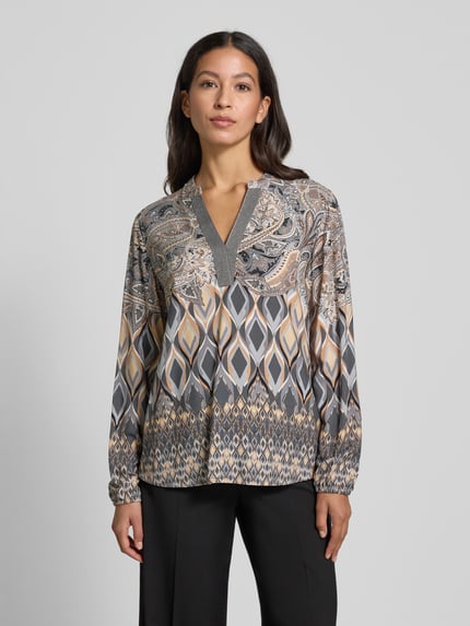 Betty Barclay Relaxed fit tuniekblouse van pure viscose, model 'September' Lichtgrijs - 4