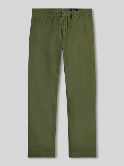 Polo Ralph Lauren chino van mix van katoen en linnen Olijfgroen - 2