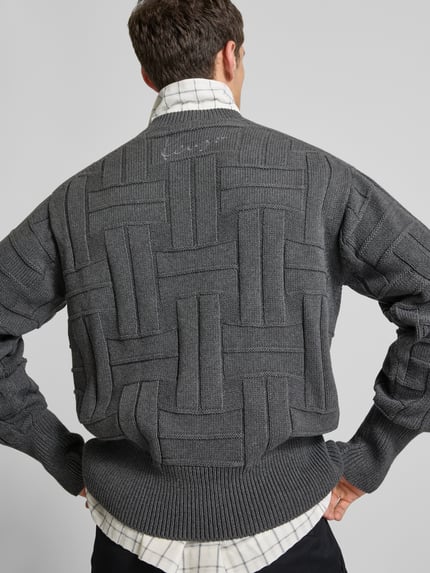 Kenzo Pullover in Strick-Optik Dunkelgrau 3