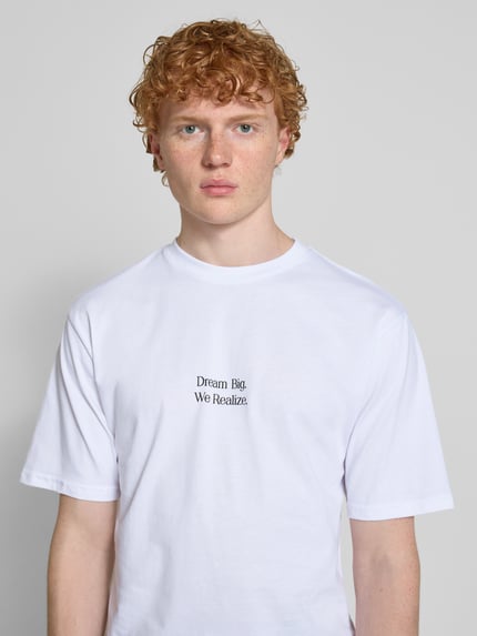 REVIEW T-Shirt mit Statement-Print Weiss 3