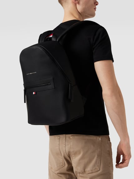 Tommy Hilfiger Rugzak in leerlook Zwart - 1