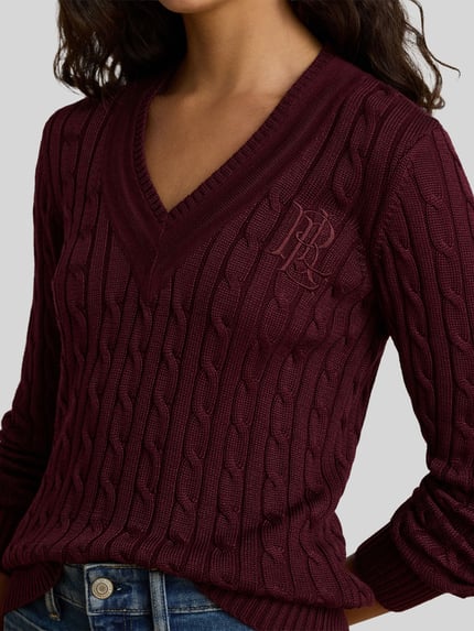 Lauren Ralph Lauren Regular Fit Pullover aus Baumwoll-Mix Bordeaux 3