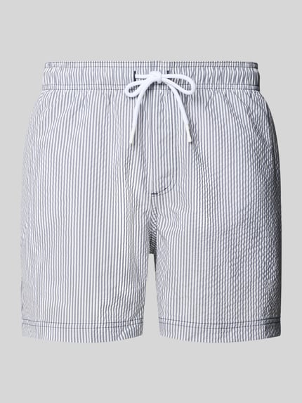 Productfoto, zwembroek van seersucker met elastische band model 'MAUI OCEAN' van Jack & Jones, regular fit, trekkoord, heren