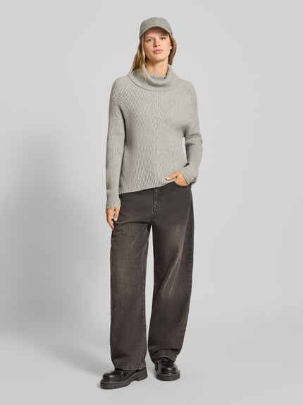 ONLY Regular fit coltrui van viscosemix, model 'KATIA' Middengrijs gemêleerd - 1