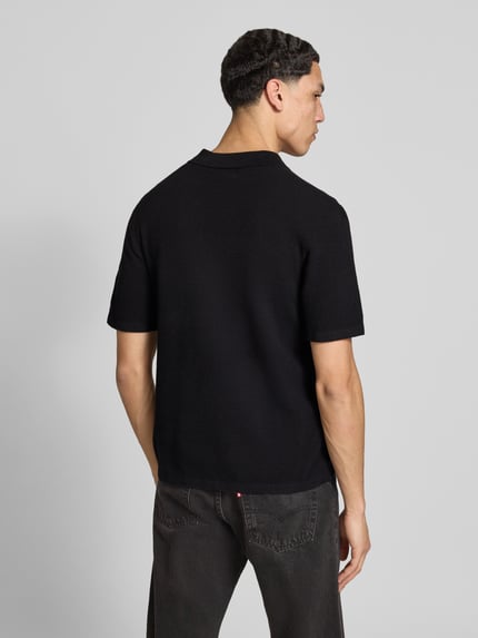 JACK & JONES Regular Fit Poloshirt mit Strukturmuster Modell 'GEORGE' Black 5