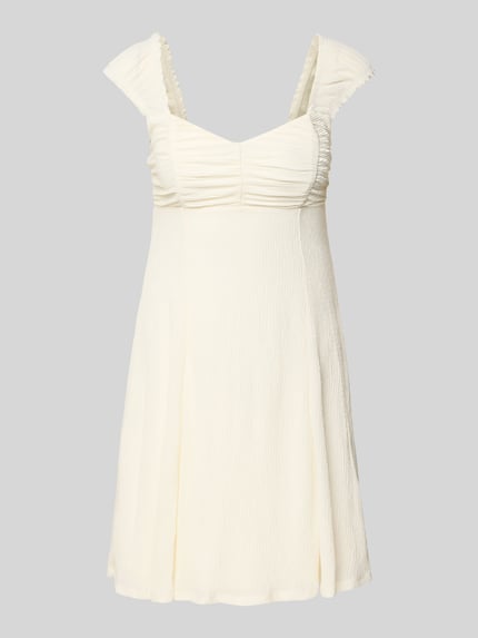 ONLY Tailliertes Minikleid mit Raffung Modell 'HELDA' Offwhite 2