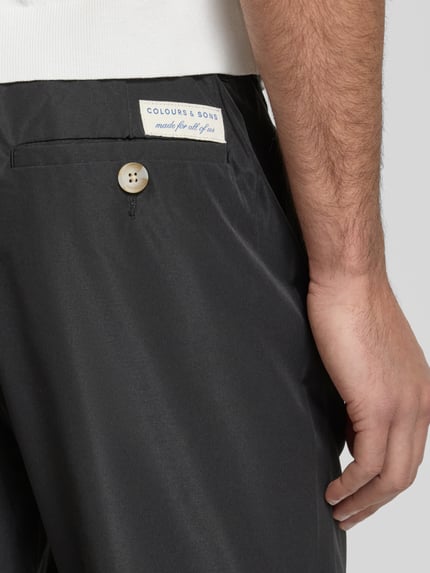 Colours & Sons Tapered fit chino met bandplooien Zwart - 3