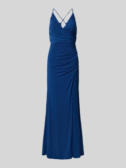 Mascara Abendkleid mit Raffungen Blau 2