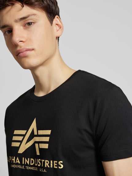 Alpha Industries T-shirt z nadrukiem z logo Czarny 3