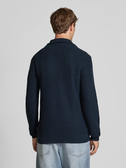 Blend Troyer mit Label-Detail Modell 'DENO' Dunkelblau 5