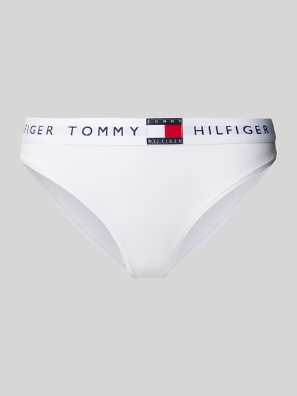 Tommy Hilfiger Bikinibroekje met elastische band met label, model 'TH Heritage' Wit - 1
