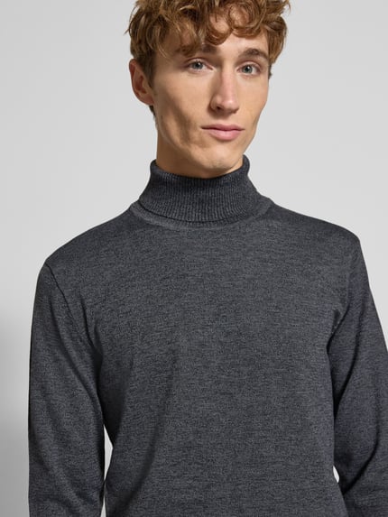 Blend Rollkragenpullover mit Label-Detail Black 3