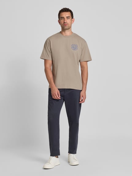 Edwin T-shirt met labelprint, model 'EDWIN MUSIC CHANNEL' Beige - 1